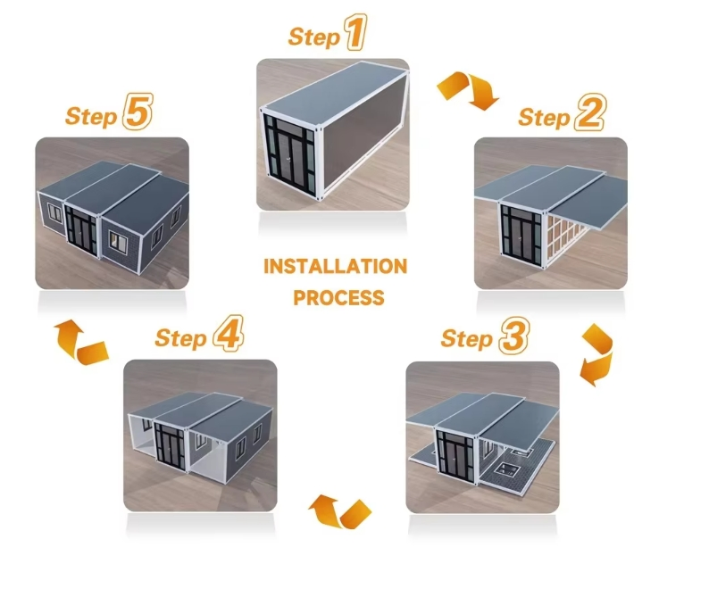 Factory Custom Double Wing Expandable 20FT 30FT 40FT Container House Prefab Foldable Mobile Home