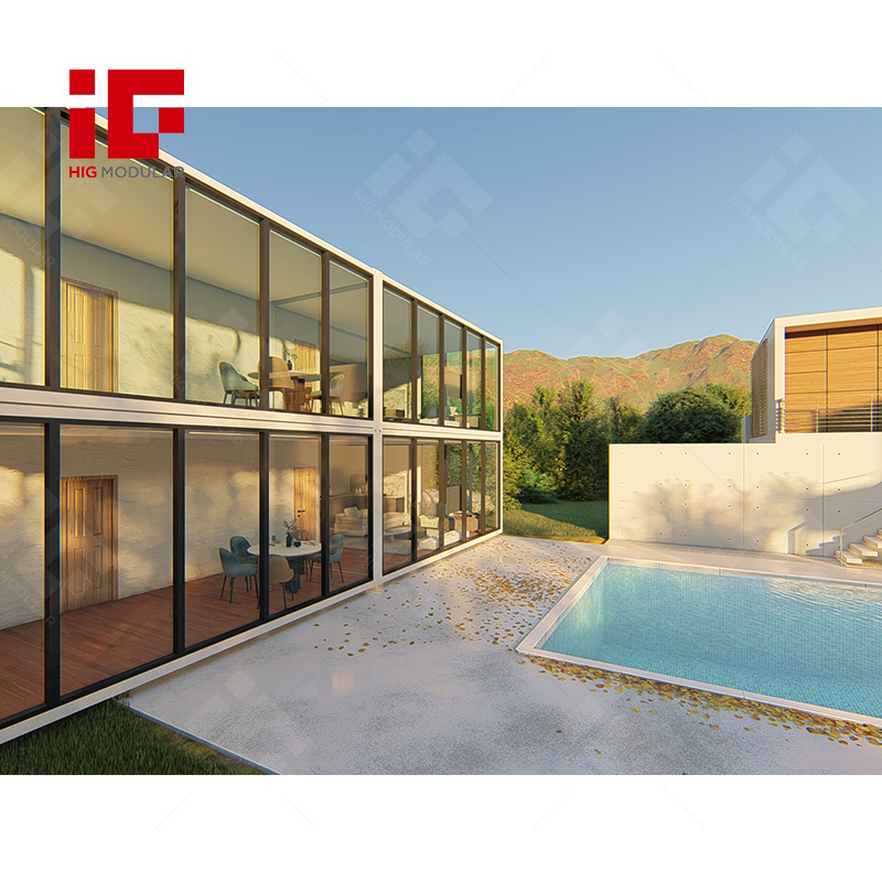Prefab Container House 2 Floors Customized Luxury Modular Villa Apartment