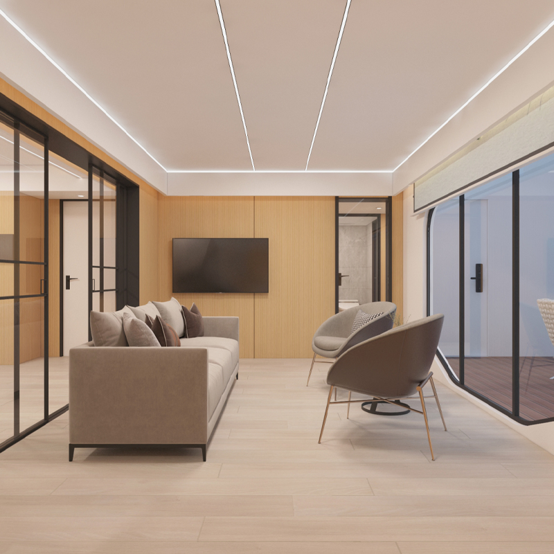 Luxury Prefabricated Vessel Shape Space Capsule Hotel Mobile Home Container House Villa with 4 Bedroom Outdoor Swimming Pool