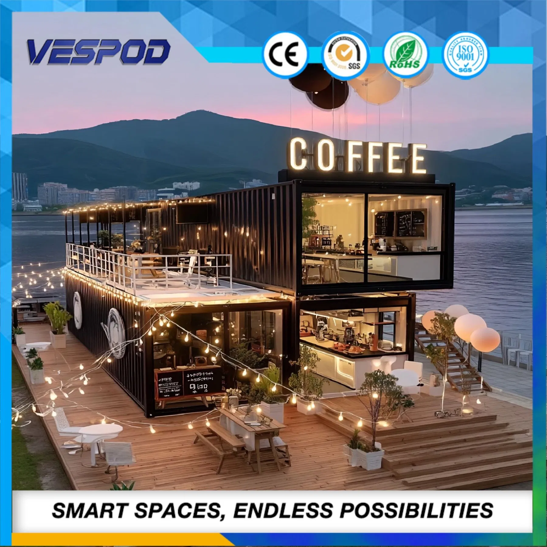 Portable Prefab House Prefabricated Shop for Mobile Retail and Pop-up Stores