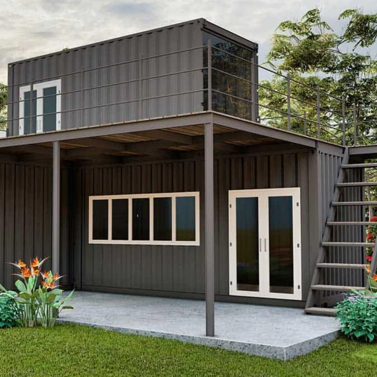 40FT Expandable Flat Pack Container House Modular Prefab Cold Climate Insulated Office