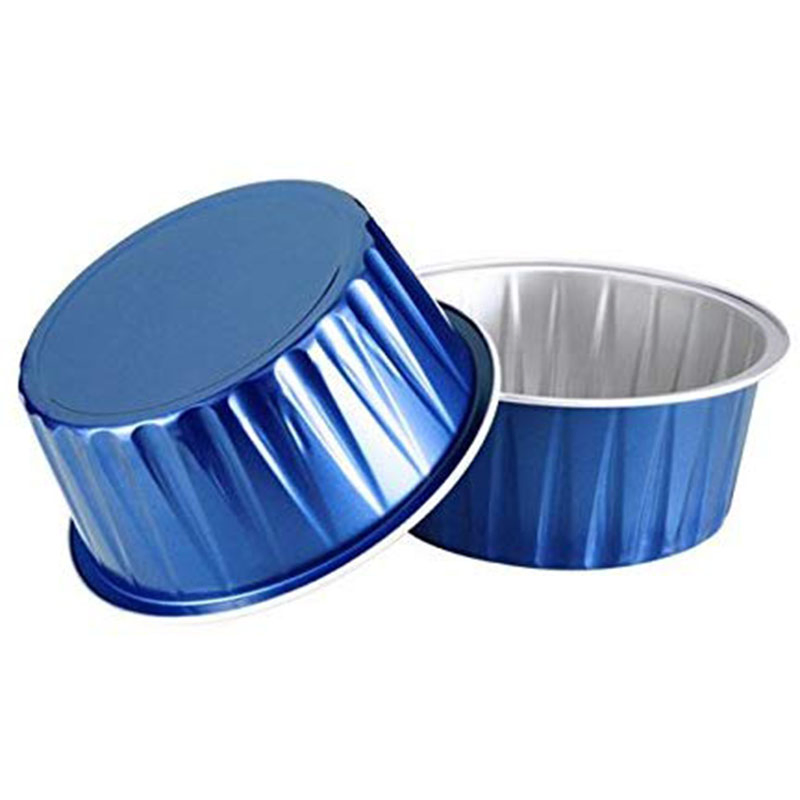5oz Mini Aluminium Foil Baking Cups with Lids Creme Brulee Cupcake Liners Disposable Aluminum Dessert Packing Container