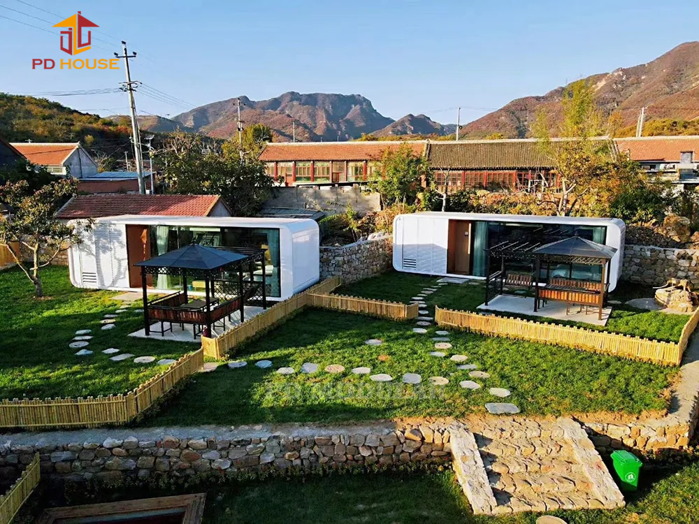 Hurricane Proof Garden Tiny Houses Prefab Apple Cabins Pod Granny Flat Portable Living Containers Home Prefabricated Space Capsule Mobil Small Hotels Dwellings