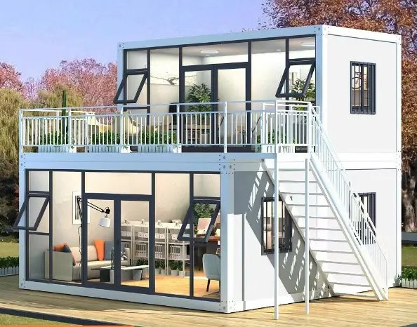 Easy Assemble Container House Movable Prefabricated House Prefab House Living Tiny House Glass Container Home Portable House with Beautiful Appearance