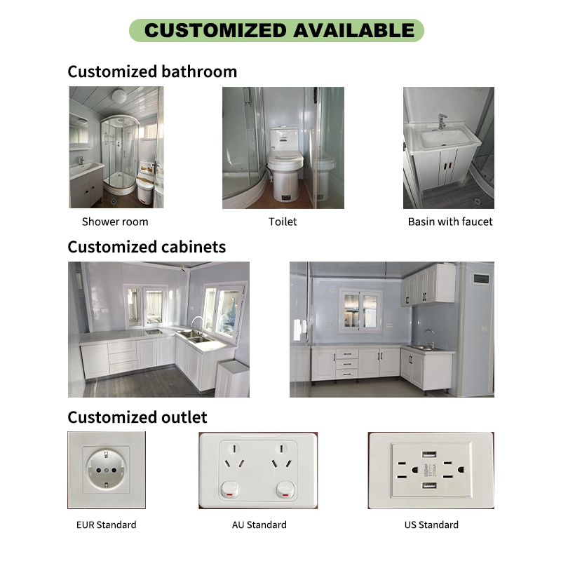 Newest Design 2 Bedroom Luxury Fabricated Living Container Mobile Homes Modular Apartment with Shower