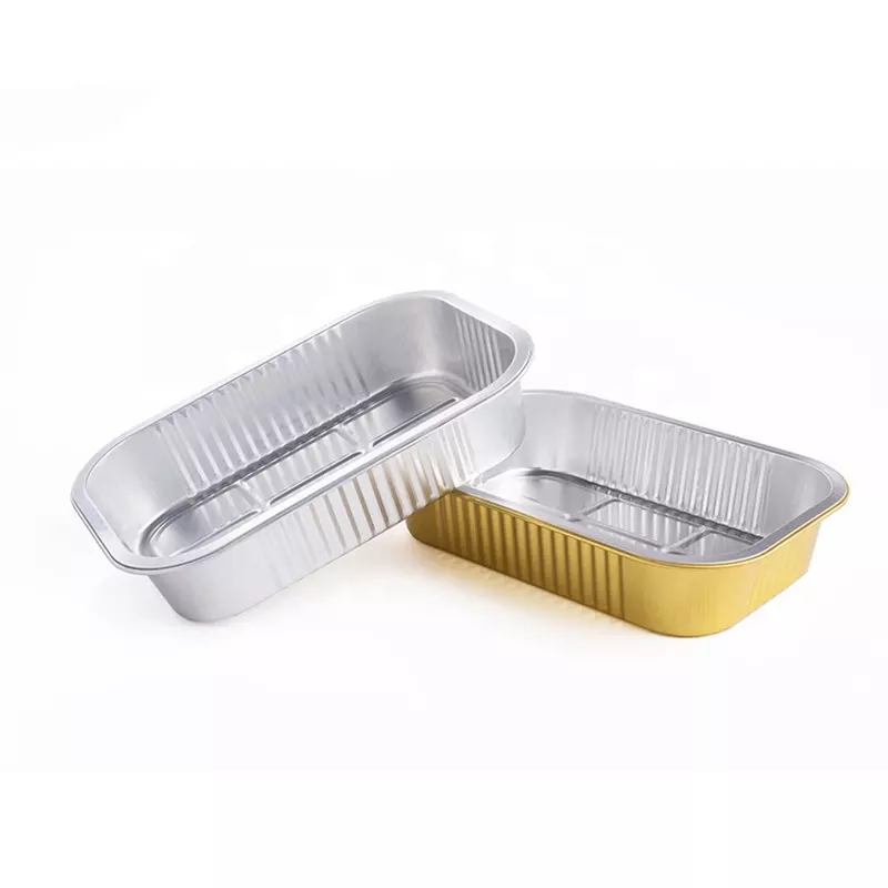 High Quality 1000ml Gold Aluminum Foil Pans Oven Safe Disposable Foil Container for Chesse Cake Factory