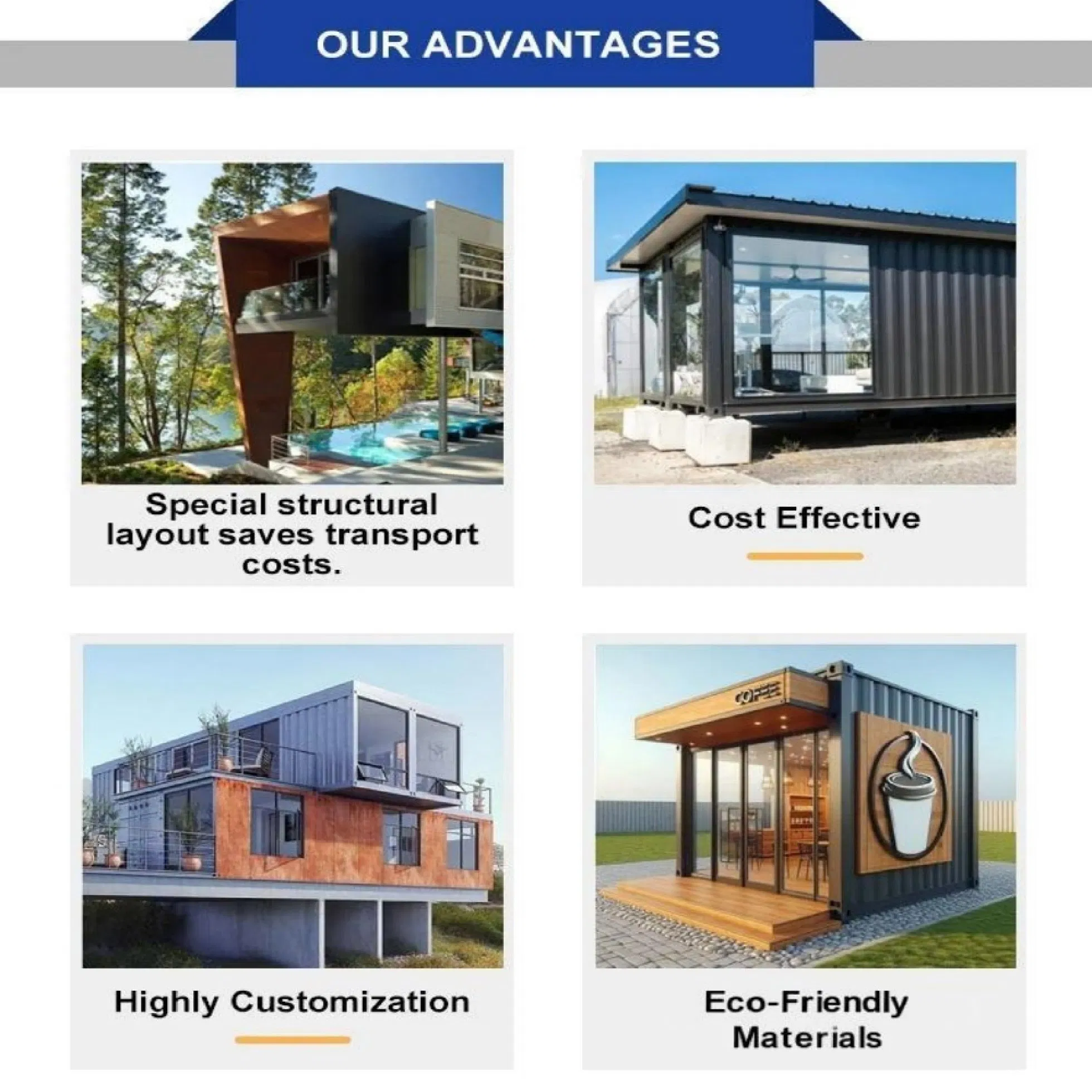 Portable Prefab House Prefabricated Shop for Mobile Retail and Pop-up Stores