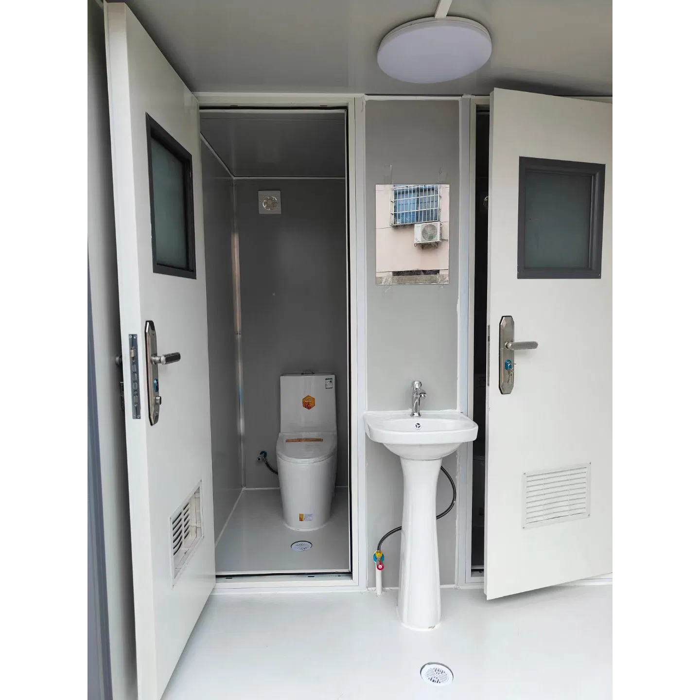 Innovative Container Shower Room Toilet Featuring Graphic Design Solutions