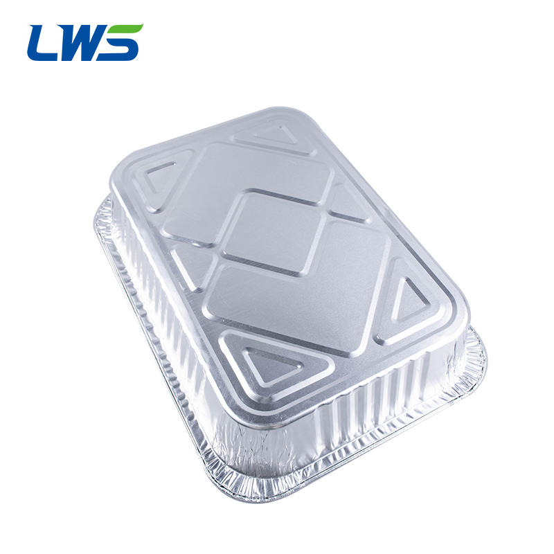 370X270mm Disposable Foil Loaf Baking Pan Aluminum Hot Food Packaging Container with Foil Lid