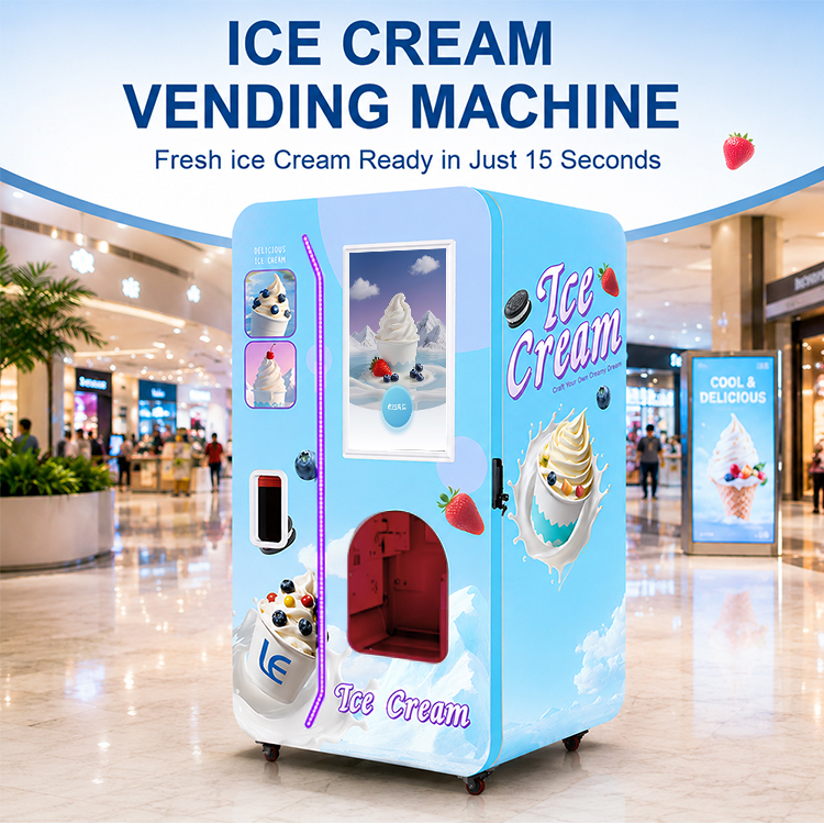 High Quality Automatic Ice Cream Vending Machine 24H With Multiple Payment System