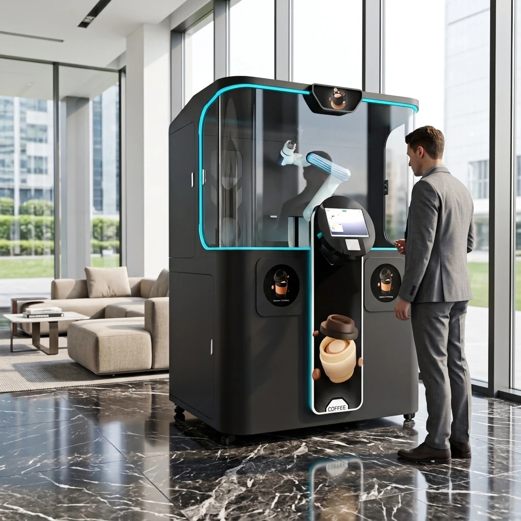 AI Robot Vending Machine With Robot Arm for Fresh Ground Cafe  for Different Situations