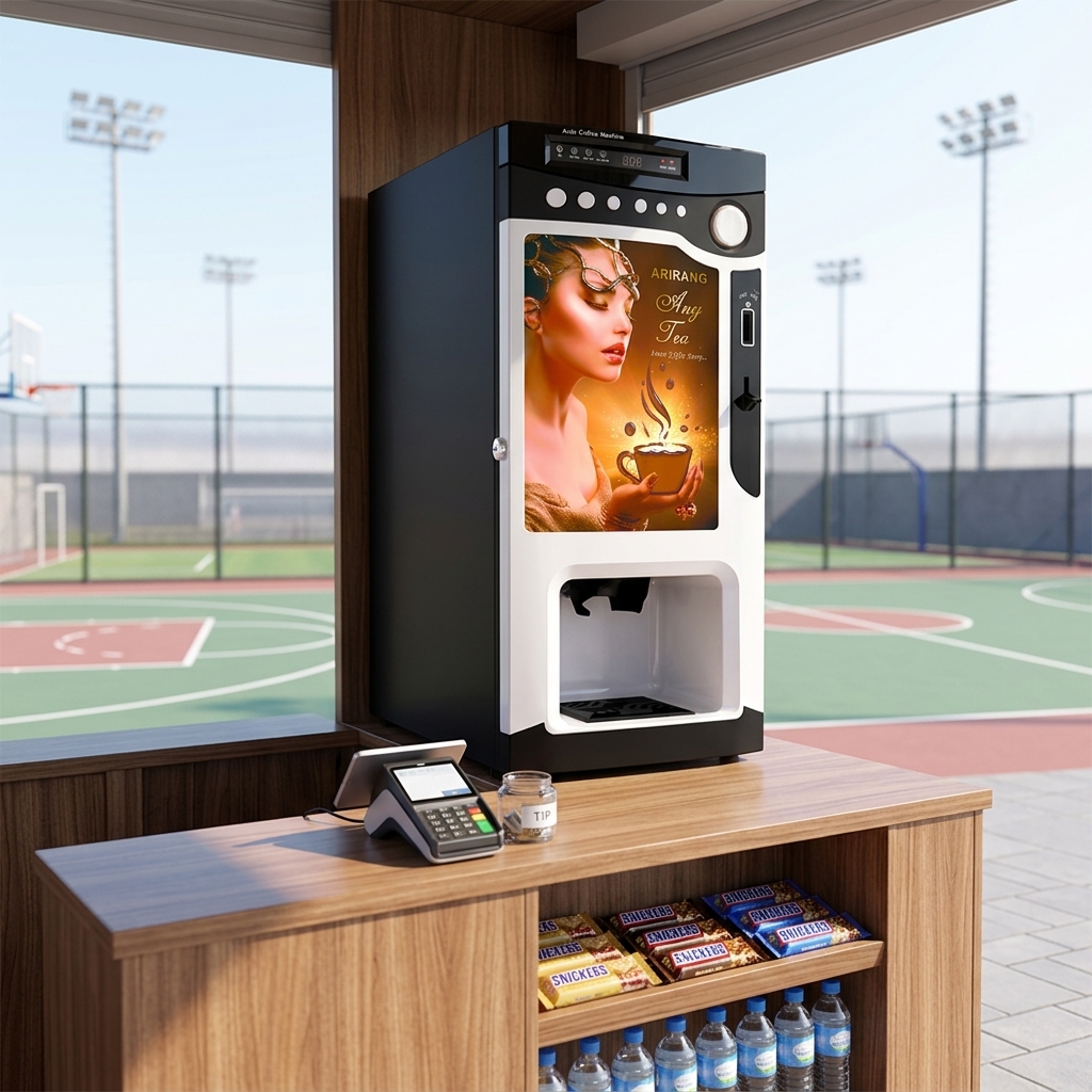 Commercial Fully Automatic Instant Coffee Vending Machine 3 Hot Flavors 6.5oz Cup Dispenser Coin Operated