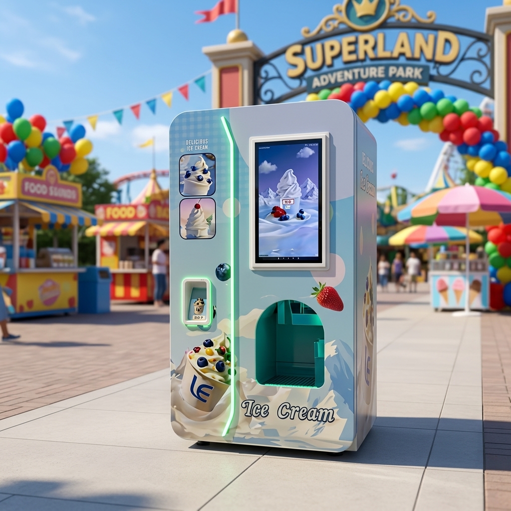 Commercial Ice Cream Equipment Multiple Flavor Ice Cream Making Machine Standing Style Self Serve Ice Cream Maker