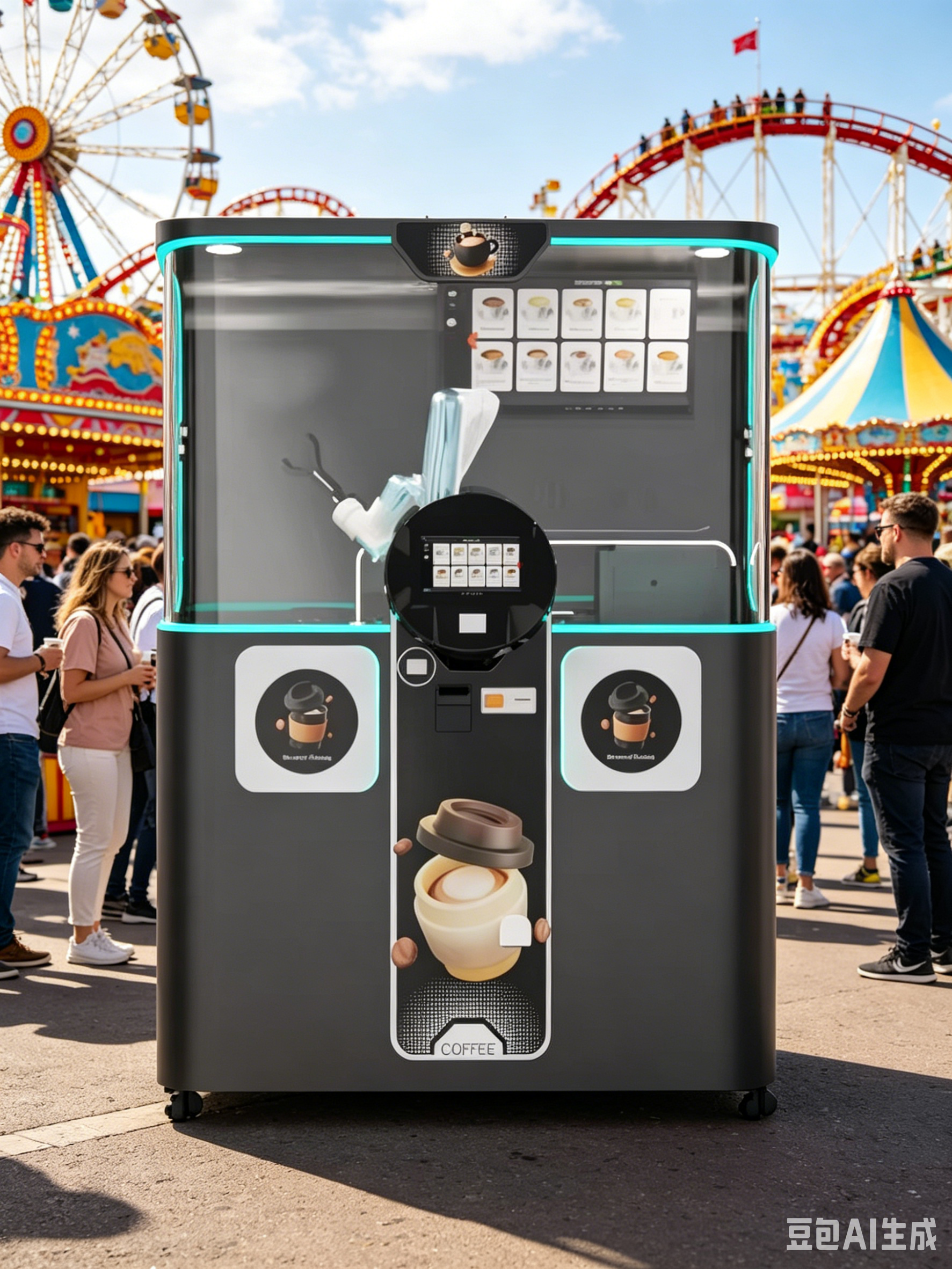OEM ODM Smart Robotic Arm Coffee Vending Machine Bean to Cup Multiple Drinks 24h Self Servicefor Entertainment & Public Places