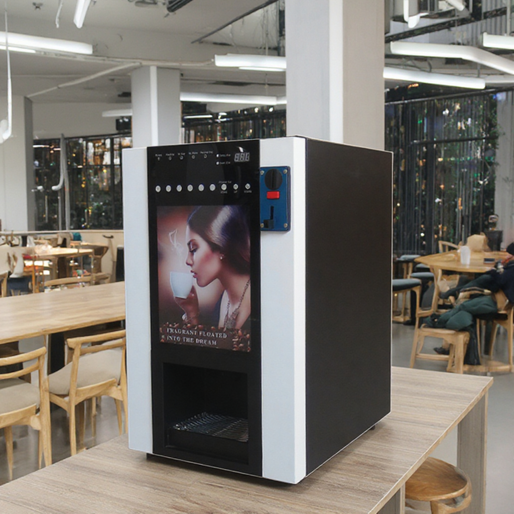 6-Drink Coin-Operated Desktop Vending Machine with 4 Containers