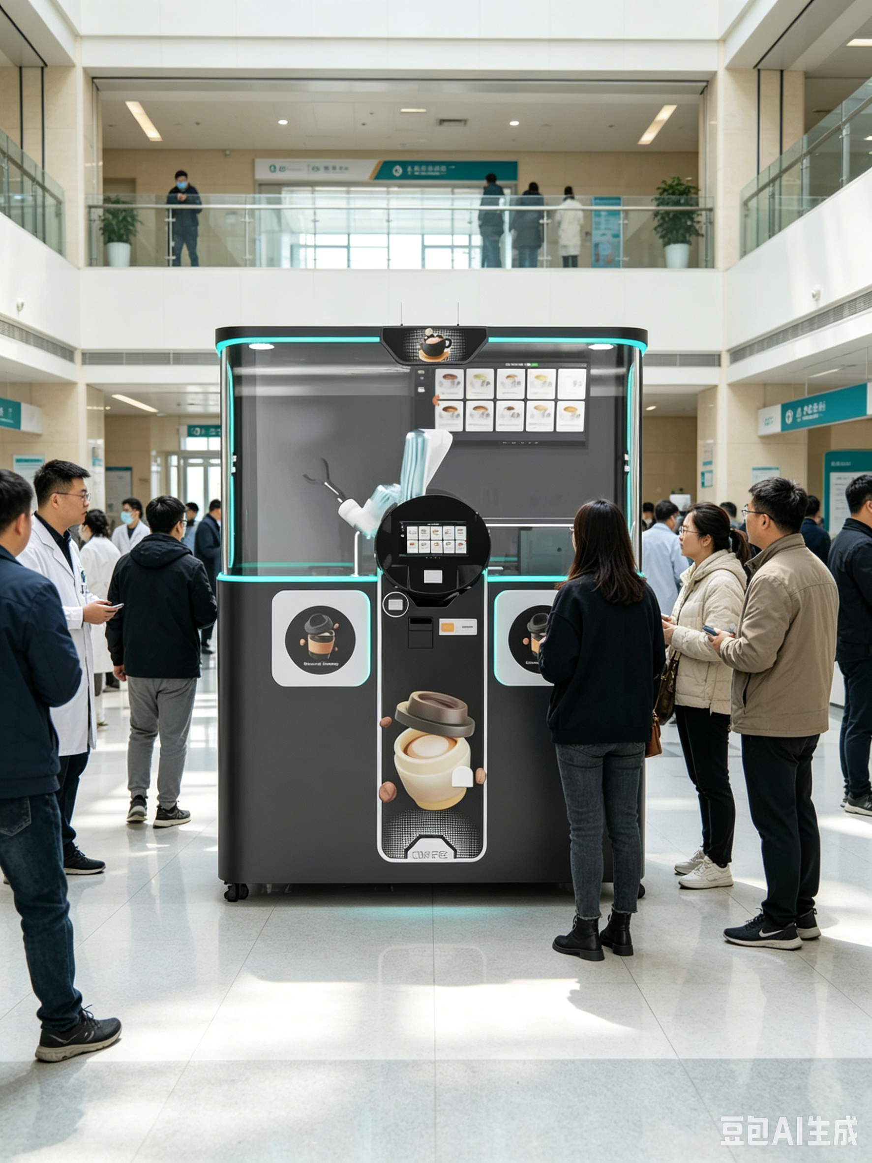 Commercial Robotic Arm Coffee Vending Equipment Full Auto Unattended Coffee Machine for Gas Station Unmanned Retail Store Office