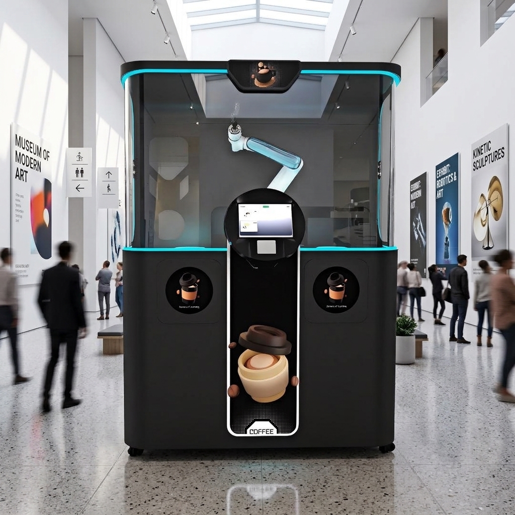 Self Supplying 24H Robotic Coffee Barista Latte Print Automatic Coffee Vending Machine Multiple Cups