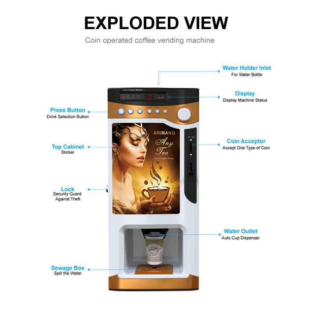 With CE Approved New Instant  Coffee Vending Machine LE303V