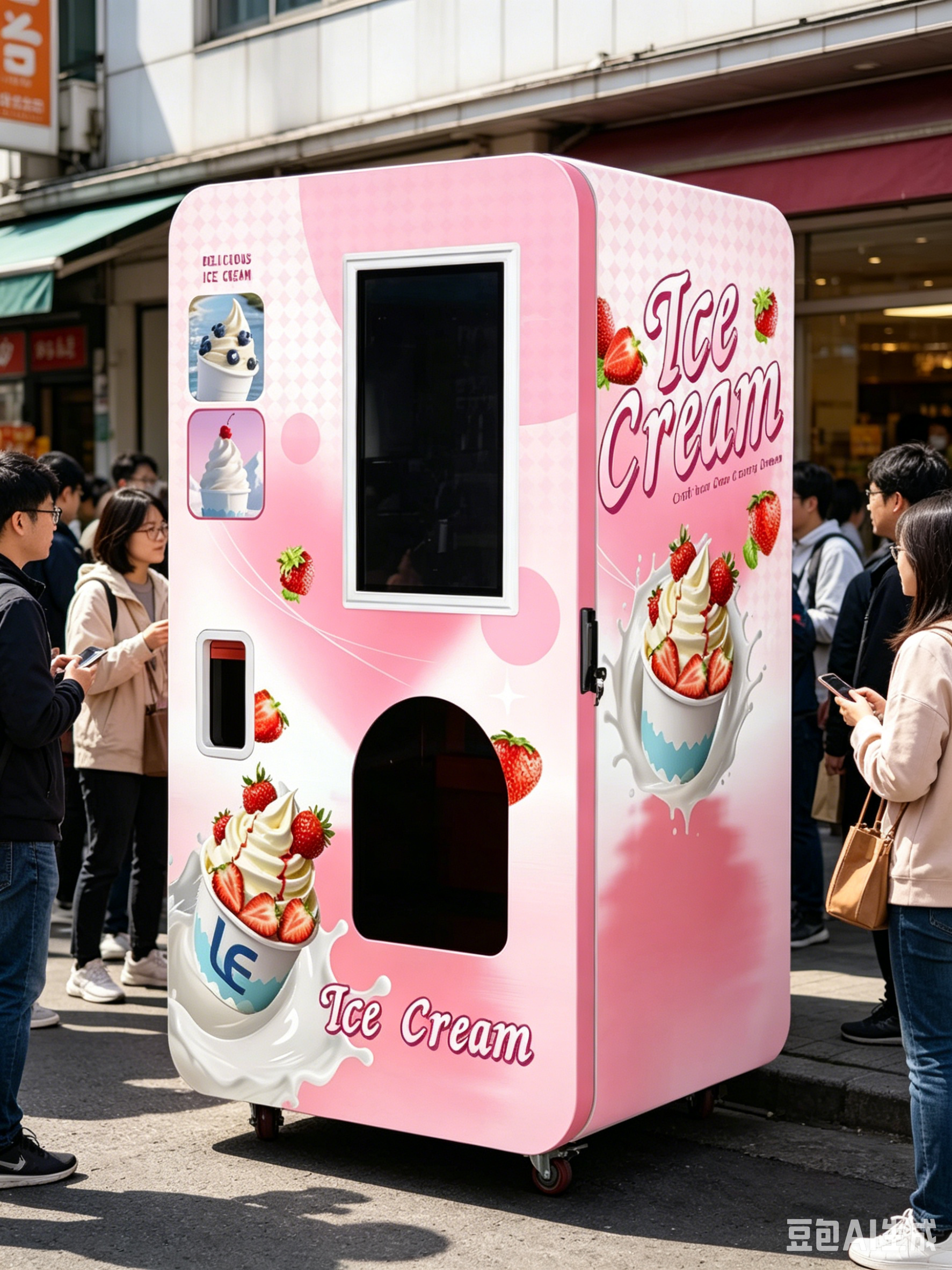 Compact Commercial Soft Serve Vendor  Air-Cooled No Plumbing 1 Flavor + 6 Toppings