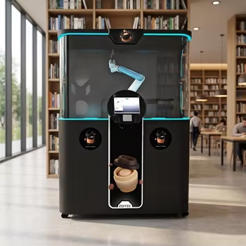LE920A Robot Barista Commercial Bean-to-Cup Coffee Vending Machine With Fresh Milk And Ice Cube Photo Print