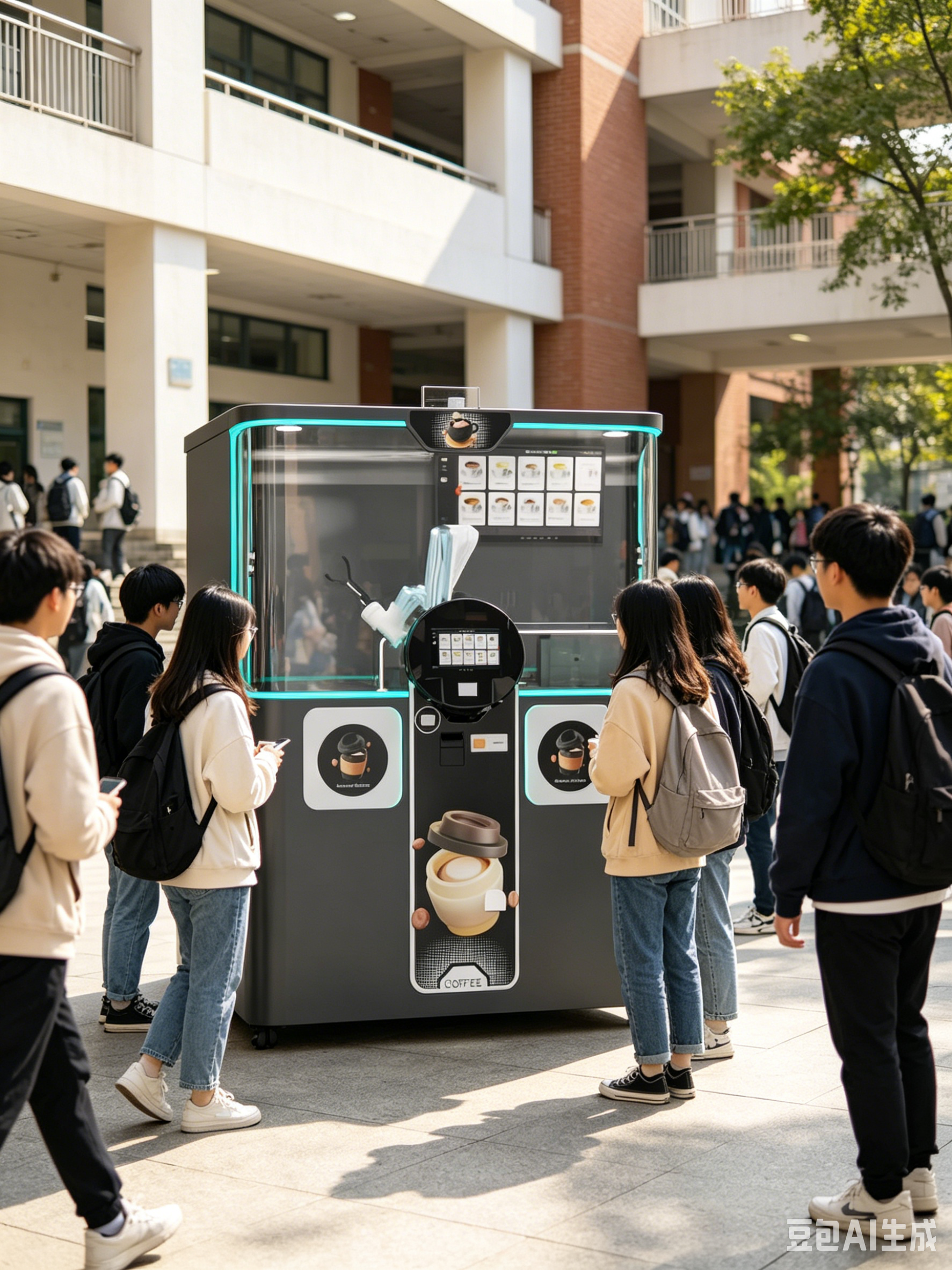 OEM ODM Smart Robotic Arm Coffee Vending Machine Bean to Cup Multiple Drinks 24h Self Servicefor Entertainment & Public Places