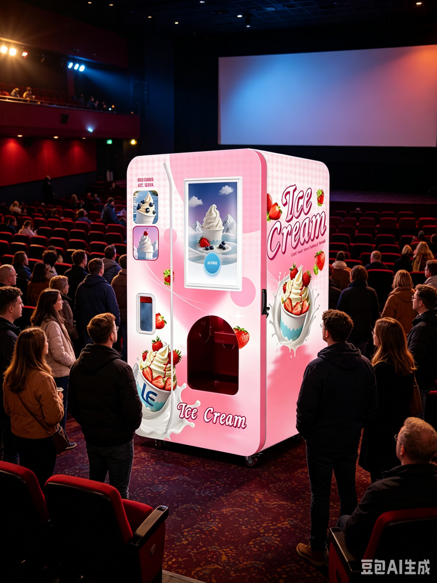2026 Factory Fully Automatic Ice Cream Vending Machine Touch Screen Self Service Soft Ice Cream Maker with Multiple Payment