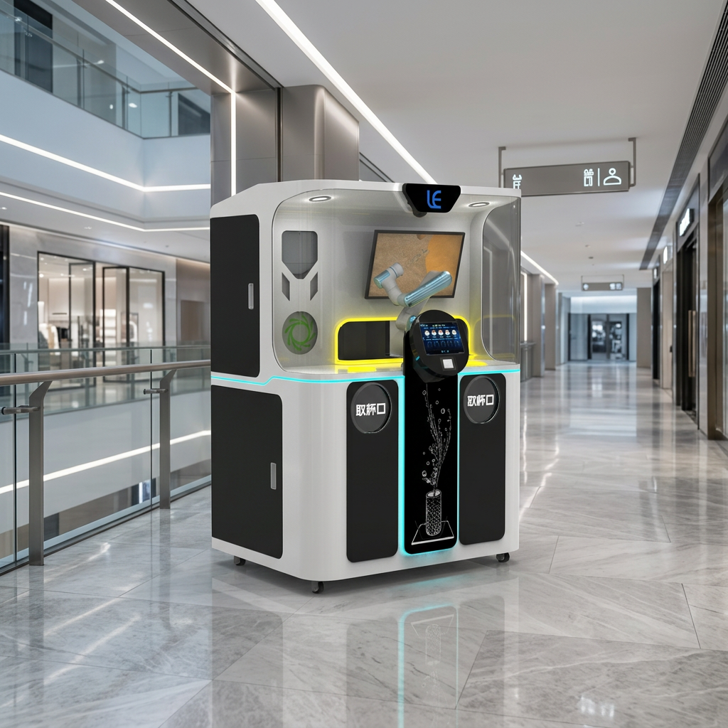AI Intelligent Robot Barista Commercial Coffee Vending Machine Smart Espresso Maker SDK Touchscreen Cloud-Based Management