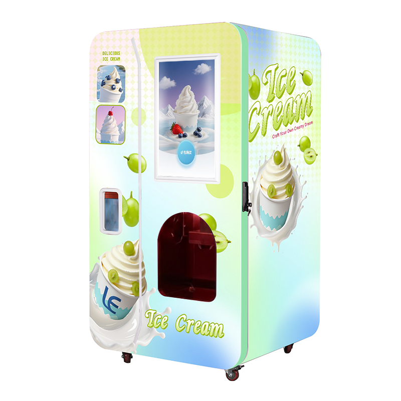 Automatic Soft Ice Cream Machine Multi-Flavor Ice Cream Powder Milk Night Model 18L Canisters With 6 Toppings