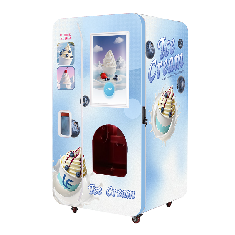 Automatic Soft Ice Cream Machine Multi-Flavor Ice Cream Powder Milk Night Model 18L Canisters With 6 Toppings