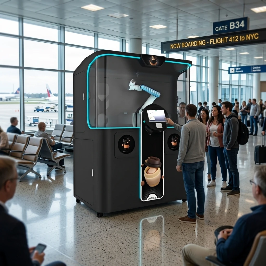 Cloud - Base Remote Management Robot Coffee Vending Machine with Multiple Languages