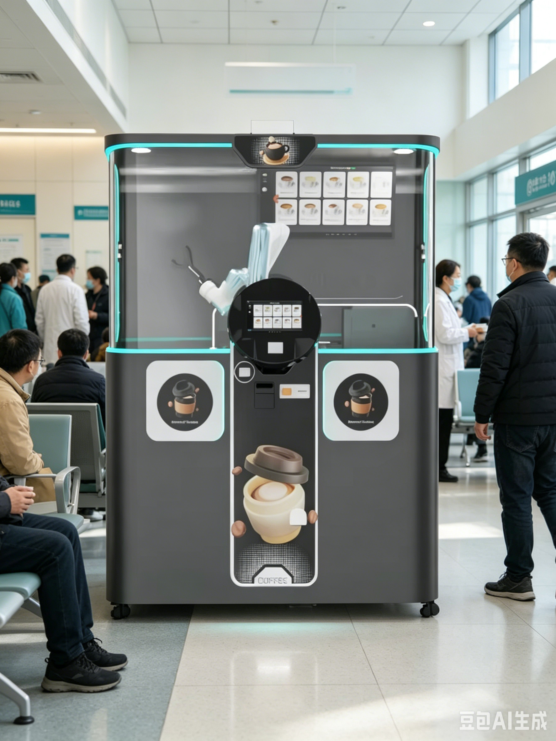 Robot Arm Automatic Coffee Vending Machine Touch Screen Unmanned Barista Coffee Robot for  Commercial Retail