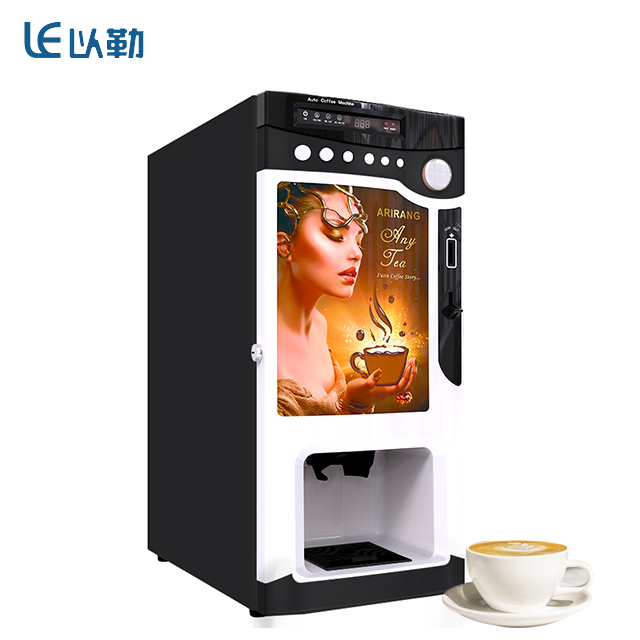 Coin Coffee Machine Coin Payment System Vending Coffee Machine  With Automatic Cup Dispenser Instant Coffee Vending Machine