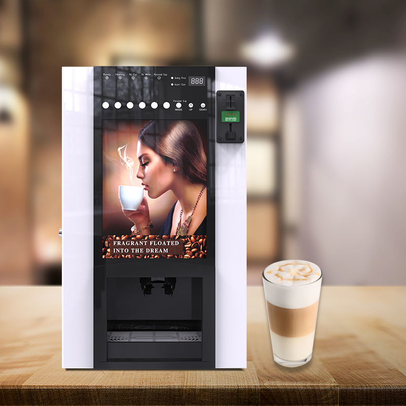 6-Drink Coin-Operated Desktop Vending Machine with 4 Containers