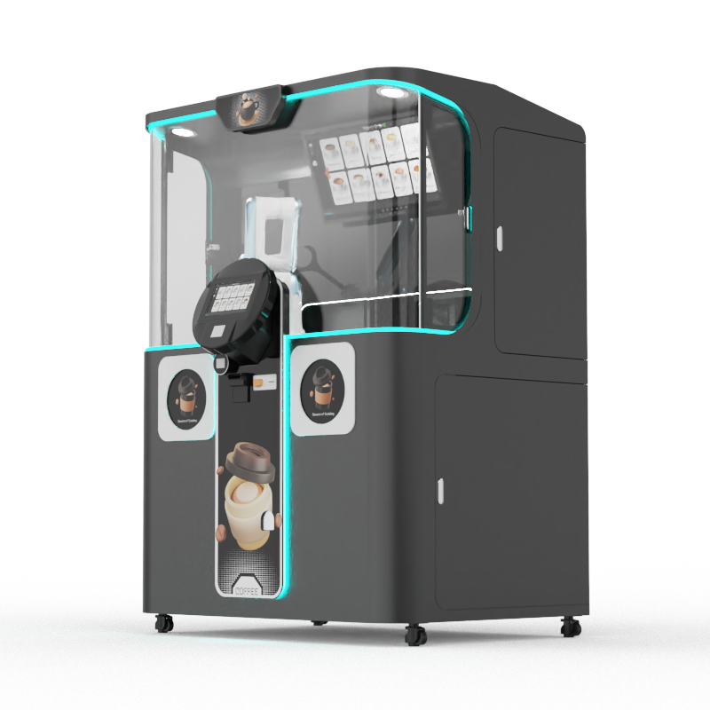 Trendy Robotic Coffee Barista Coffee Vending Machines With DIY Photo Print Hot and Ice Cube Drinks