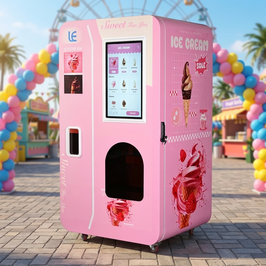 Easy Using Multiple Flavor Ice Cream Vending Best Taste Machine Fully Automatic 24H