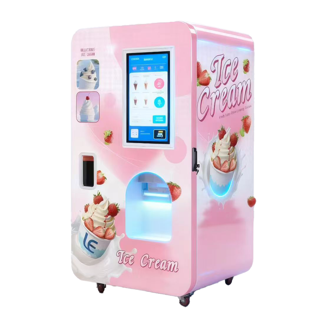 Automatic Soft Ice Cream Machine Multi-Flavor Ice Cream Powder Milk Night Model 18L Canisters With 6 Toppings