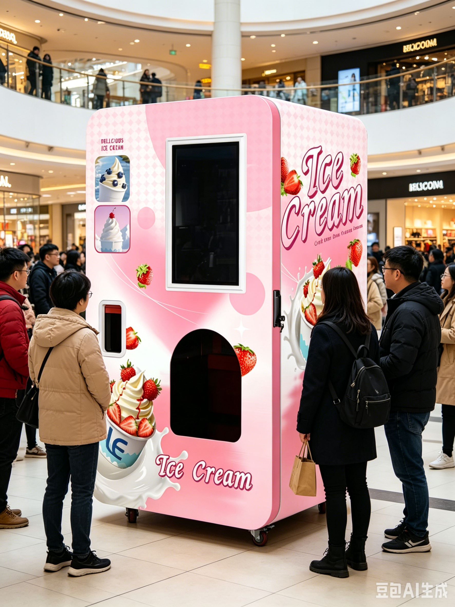 Compact Unattended Ice Cream Kiosk  Air-Cooled No Water Hookup Perfect for High-Footfall Venues