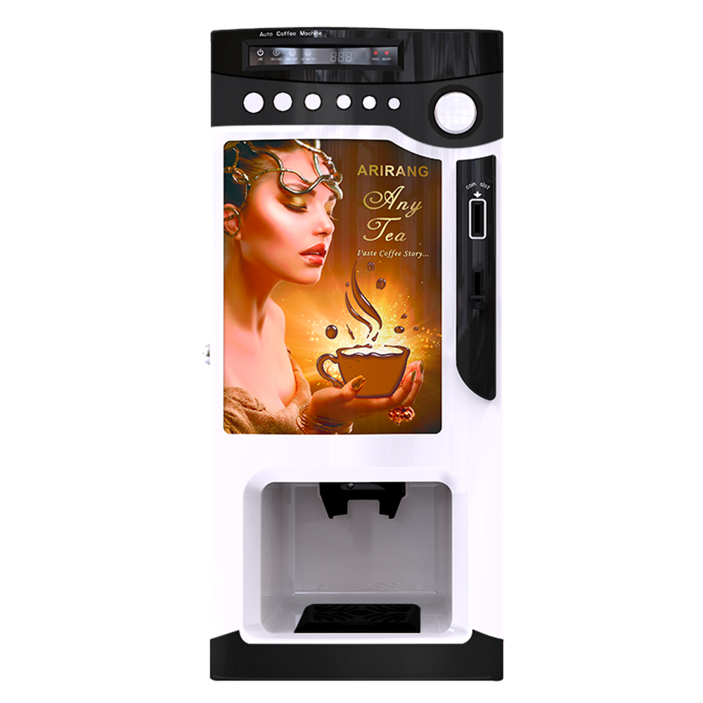 LE303V Coin-Operated Instant Powder Coffee Vending Machine Auto Cup Dispenser with Tap or Bottled Water