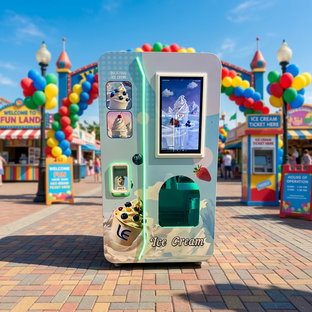 Automatic Vending Machine Soft Ice Cream Machine With Coin Slot for Export Manufactured With SDK Function