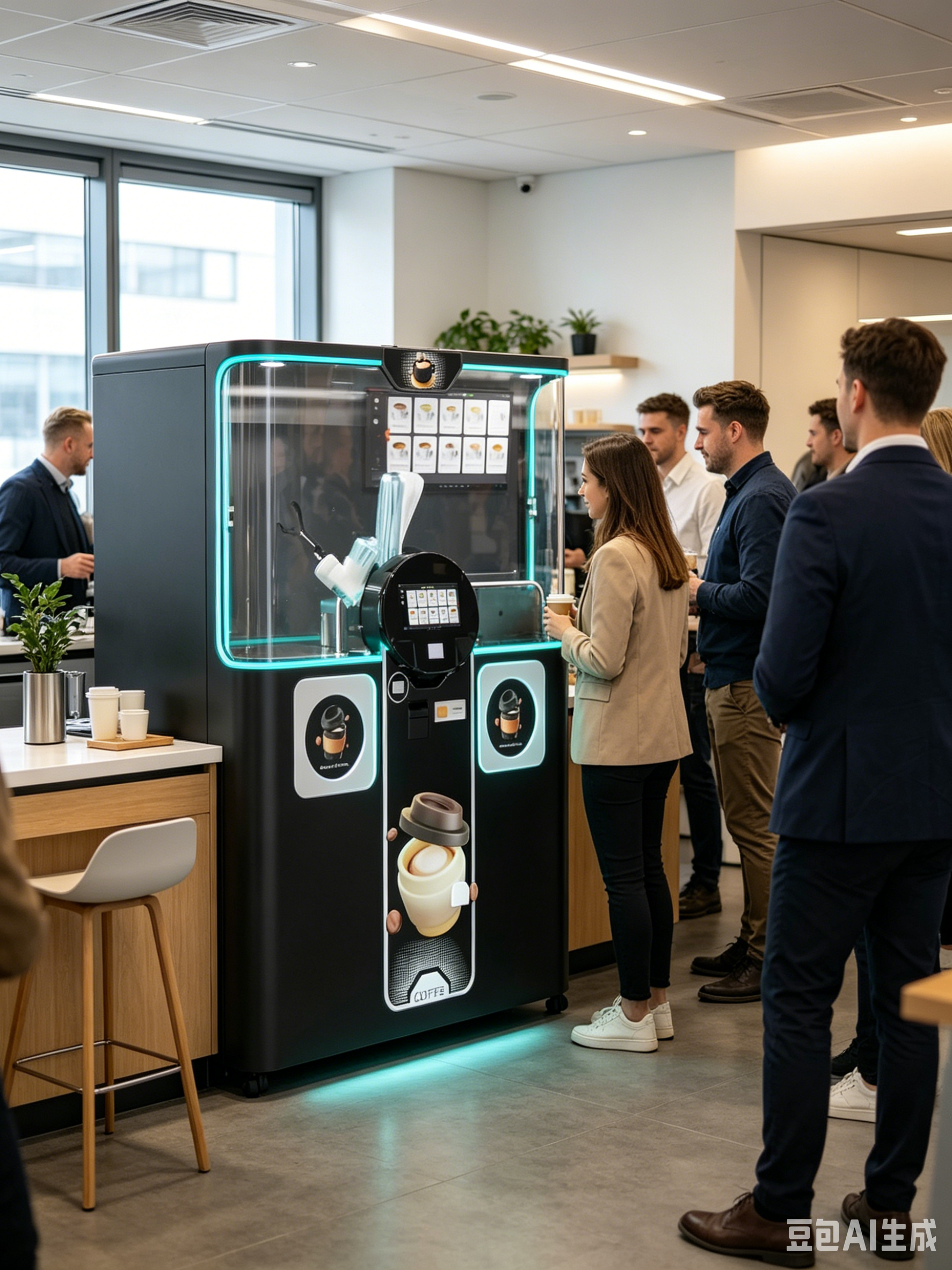 Robot Arm Automatic Coffee Vending Machine Touch Screen Unmanned Barista Coffee Robot for  Commercial Retail