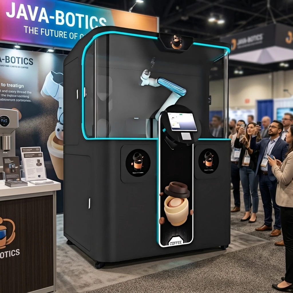 2026 Robot Coffee Machine Fully Automated Fresh Ground Robot Vending Machine  in Airport or Shopping Mall