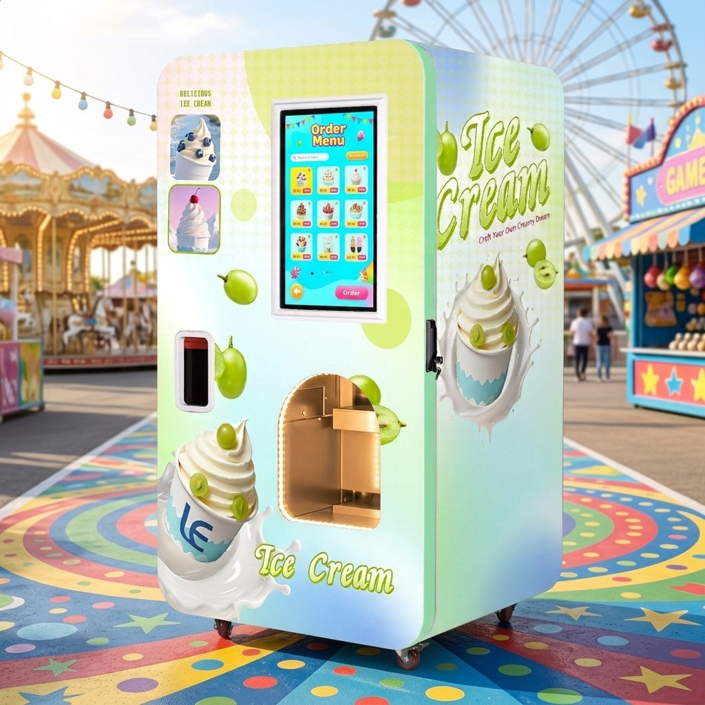 Easy Using Multiple Flavor Ice Cream Vending Best Taste Machine Fully Automatic 24H