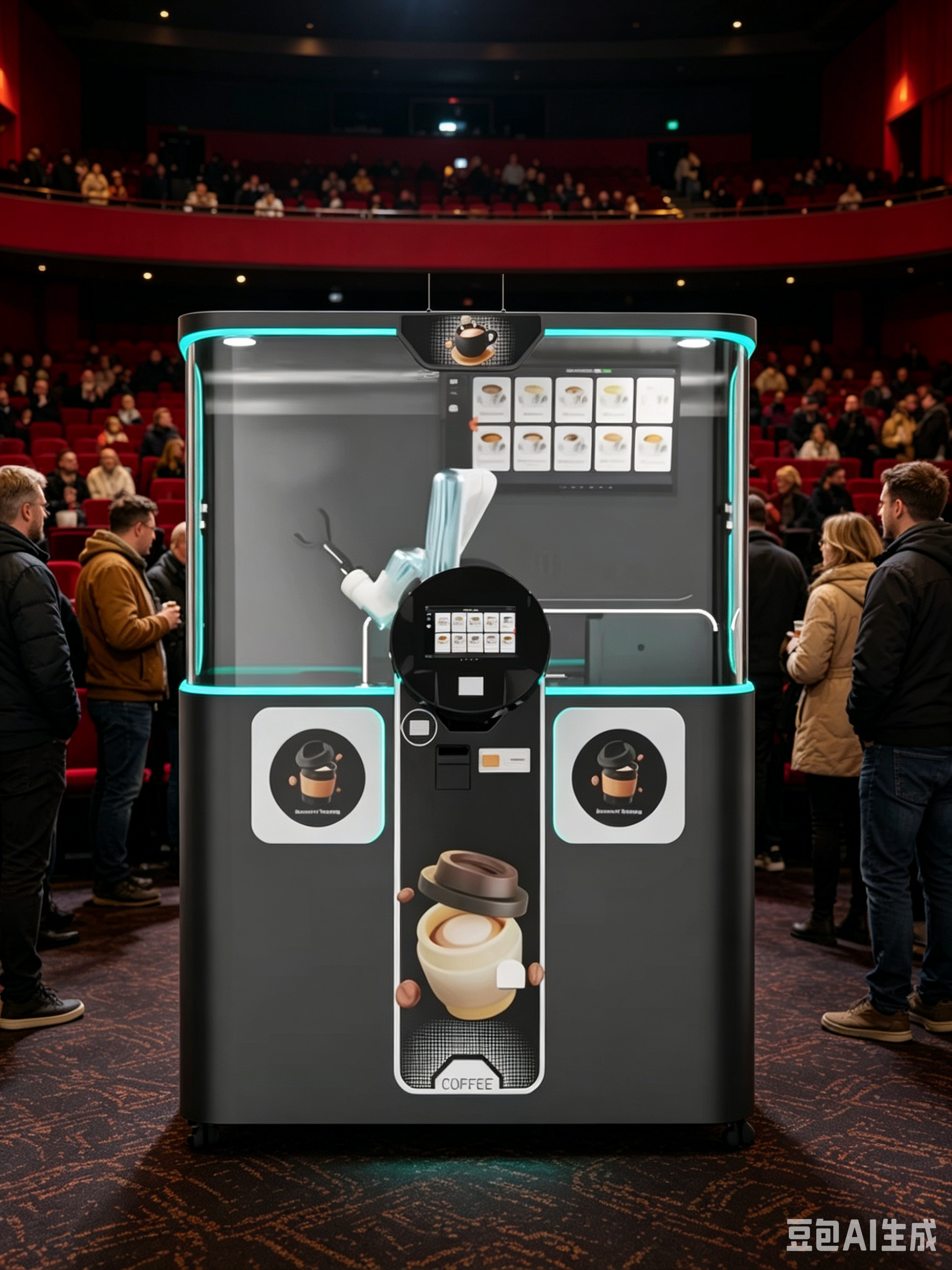 Robotic Arm Automatic Coffee Vending Machine Unmanned Self Service Coffee Maker for Hotel Cinema Campus Beach Amusement Park