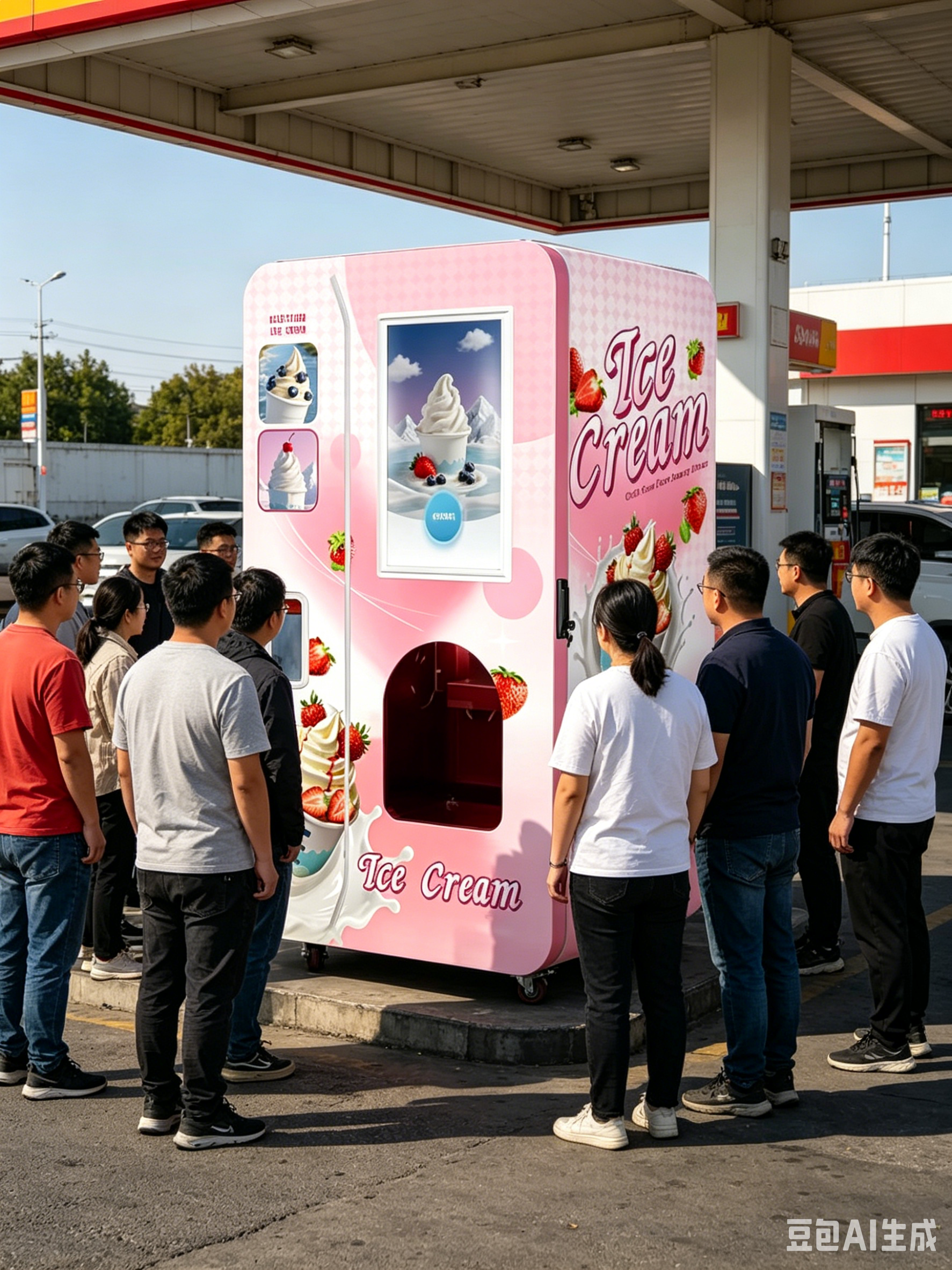 2026 Factory Fully Automatic Ice Cream Vending Machine Touch Screen Self Service Soft Ice Cream Maker with Multiple Payment