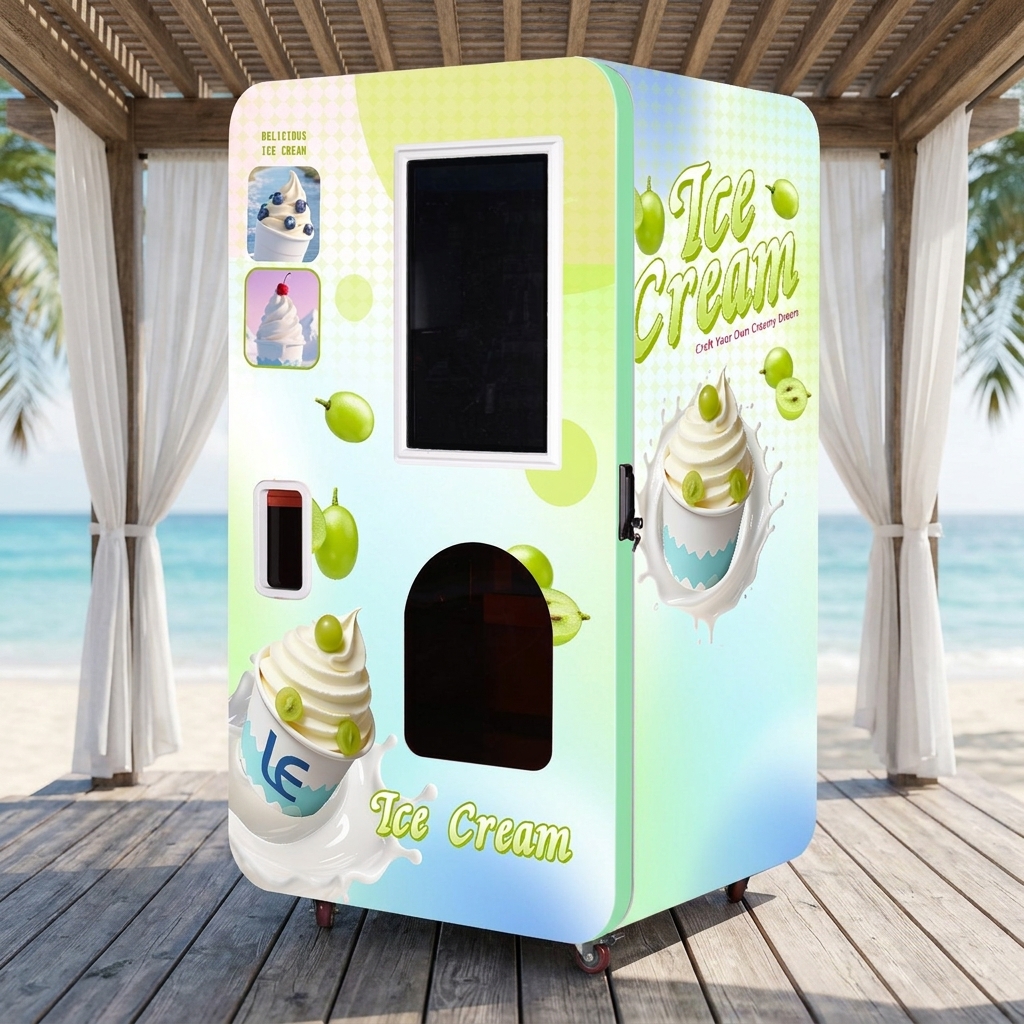 Easy Using Multiple Flavor Ice Cream Vending Best Taste Machine Fully Automatic 24H