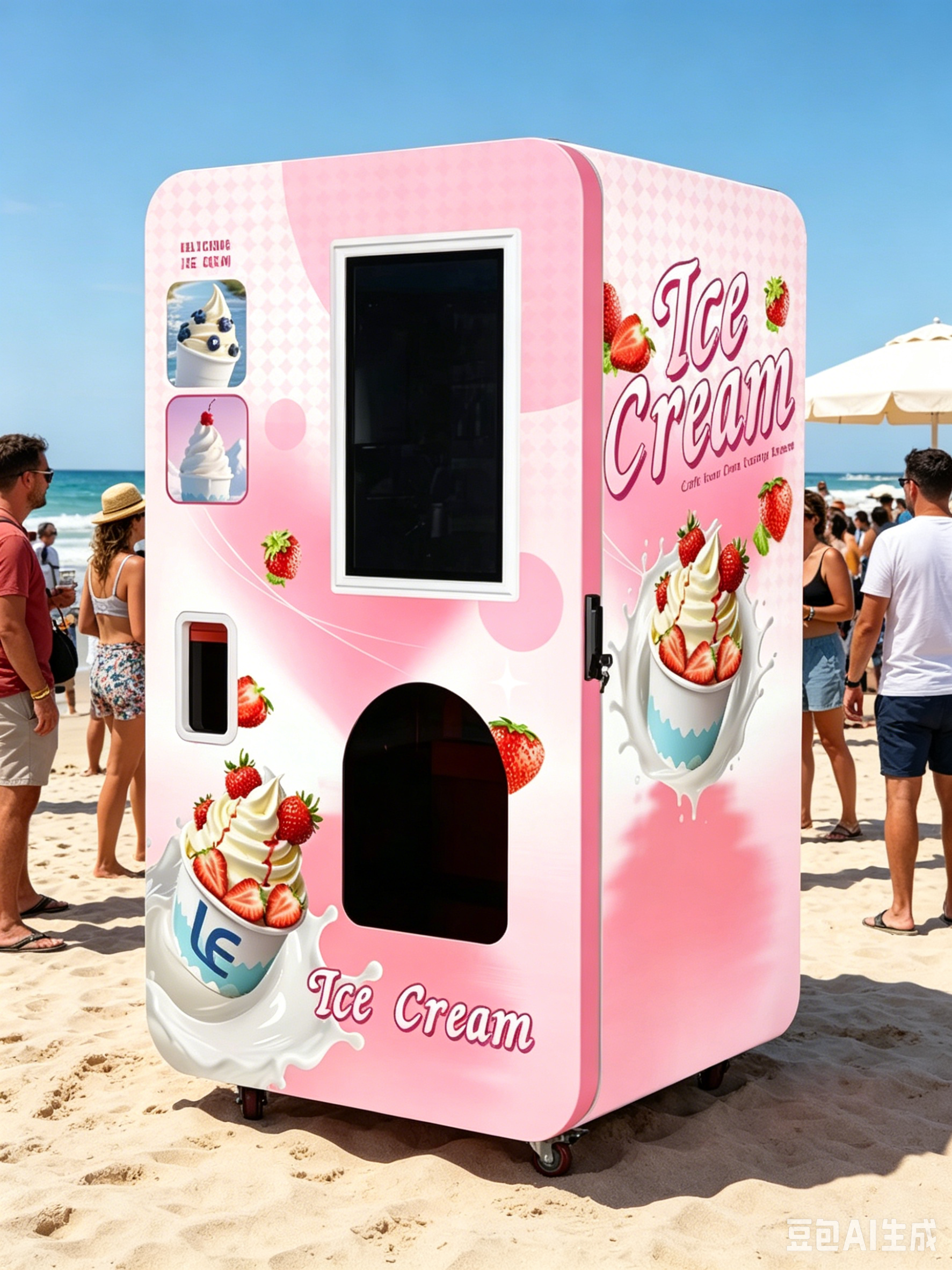 Self-Serve Soft Serve Station  Air-Cooled Plug-and-Play Setup with 6 Customizable Toppings