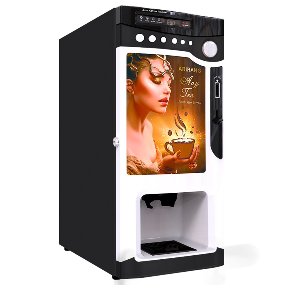 Coin-Operated 3 Type Of Drinks Instant Coffee Vending Machine Support Multiple Value Coin