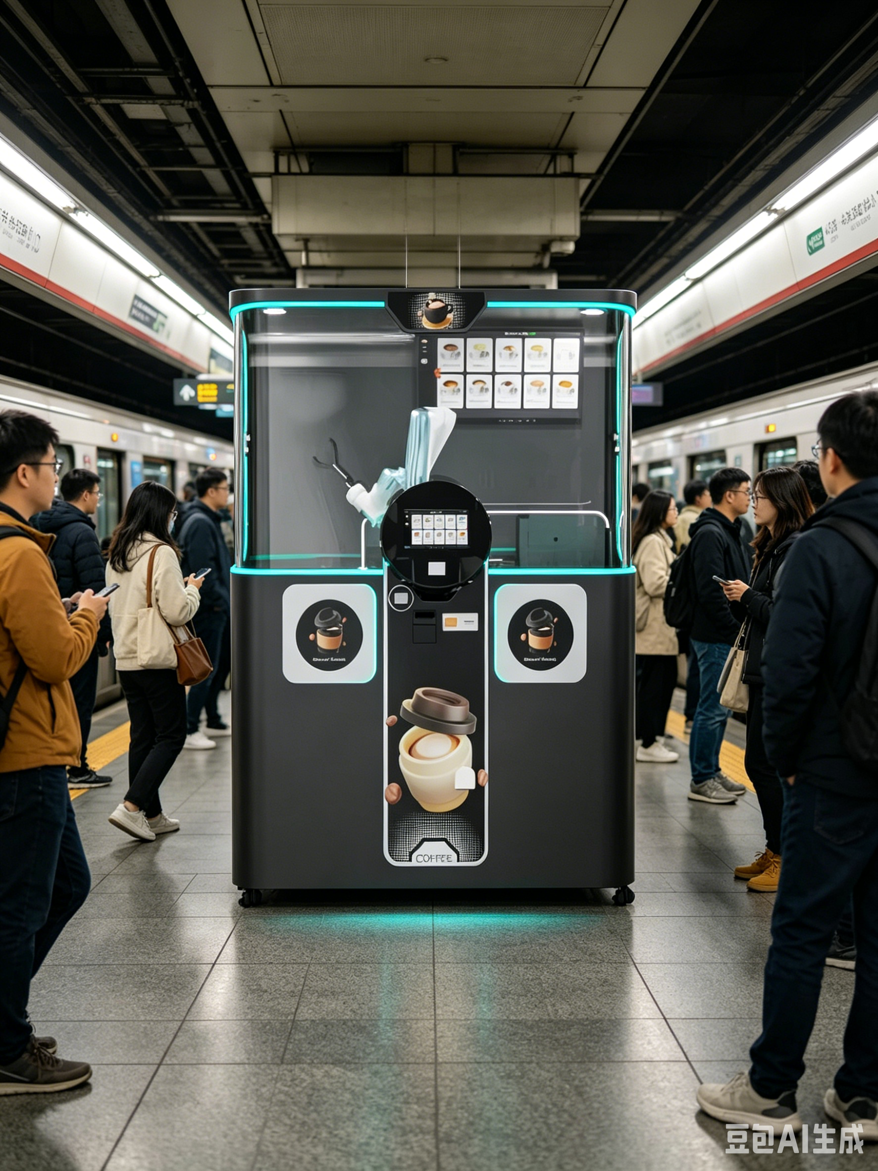 Robot Arm Automatic Coffee Vending Machine Touch Screen Unmanned Barista Coffee Robot for  Commercial Retail