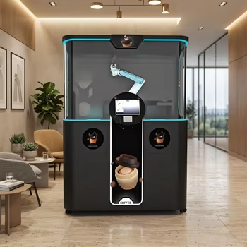 LE920A  Robot Barista Commercial Bean to Cup Coffee Vending Machine with Fresh Milk Frothing Support MDB Protocol