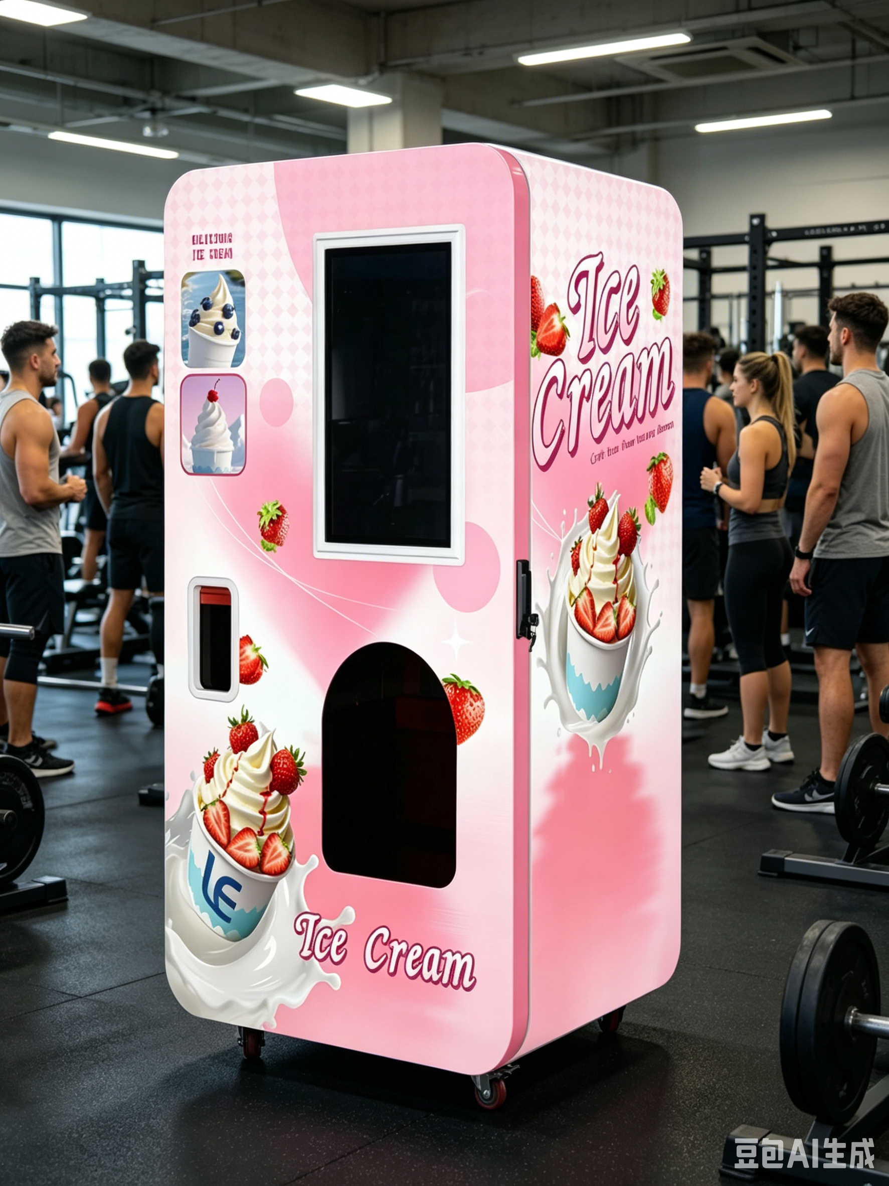 Self-Serve Soft Serve Station  Air-Cooled Plug-and-Play Setup with 6 Customizable Toppings